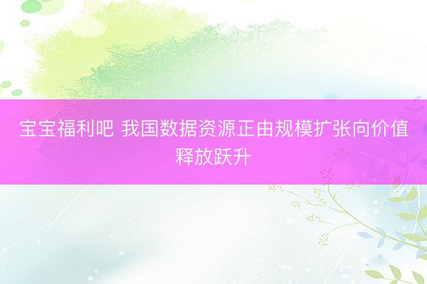 宝宝福利吧 我国数据资源正由规模扩张向价值释放跃升