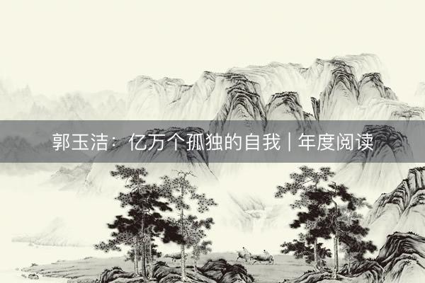 郭玉洁：亿万个孤独的自我 | 年度阅读