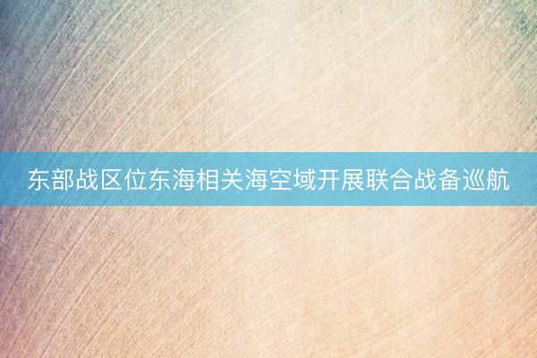 东部战区位东海相关海空域开展联合战备巡航