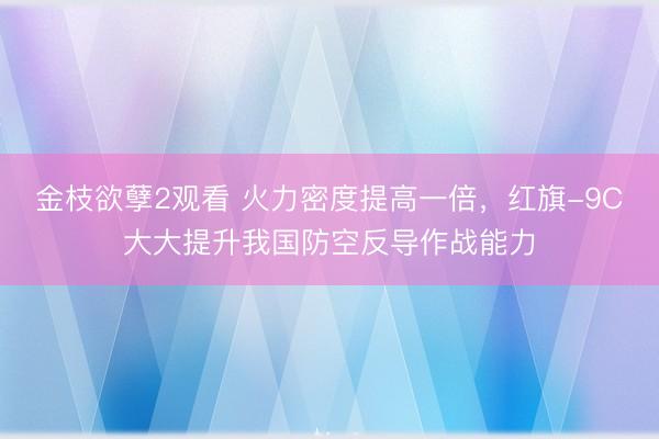 金枝欲孽2观看 火力密度提高一倍，红旗-9C大大提升我国防空反导作战能力