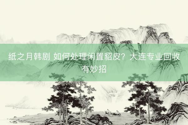 纸之月韩剧 如何处理闲置貂皮？大连专业回收有妙招