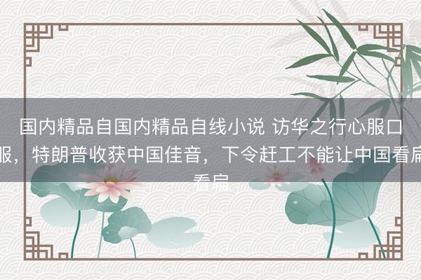 国内精品自国内精品自线小说 访华之行心服口服，特朗普收获中国佳音，下令赶工不能让中国看扁