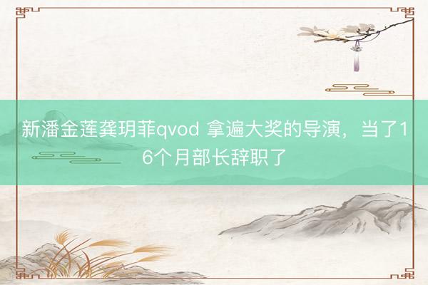 新潘金莲龚玥菲qvod 拿遍大奖的导演，当了16个月部长辞职了
