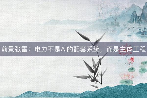 前景张雷：电力不是AI的配套系统，而是主体工程