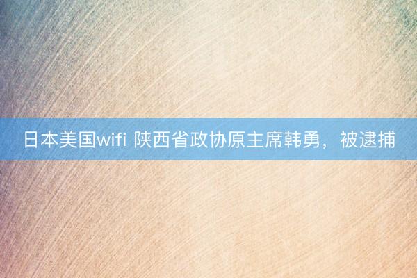 日本美国wifi 陕西省政协原主席韩勇，被逮捕