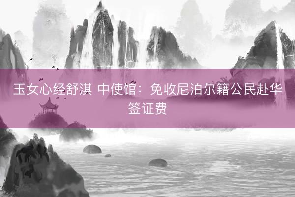 玉女心经舒淇 中使馆：免收尼泊尔籍公民赴华签证费
