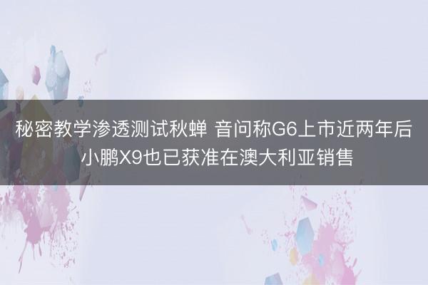 秘密教学渗透测试秋蝉 音问称G6上市近两年后 小鹏X9也已获准在澳大利亚销售