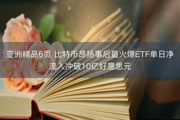 亚洲精品6页 比特币昂扬事后最火爆ETF单日净流入冲破10亿好意思元