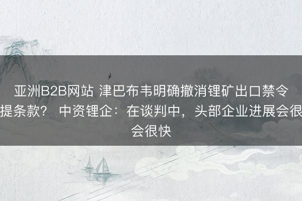 亚洲B2B网站 津巴布韦明确撤消锂矿出口禁令前提条款？ 中资锂企：在谈判中，头部企业进展会很快