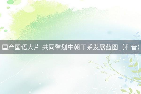 国产国语大片 共同擘划中朝干系发展蓝图（和音）