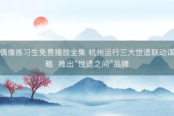 偶像练习生免费播放全集 杭州运行三大世遗联动谋略  推出“世遗之间”品牌