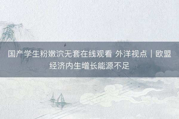 国产学生粉嫩泬无套在线观看 外洋视点｜欧盟经济内生增长能源不足