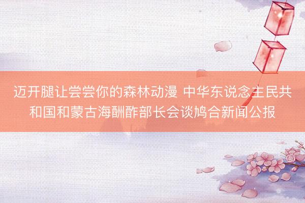 迈开腿让尝尝你的森林动漫 中华东说念主民共和国和蒙古海酬酢部长会谈鸠合新闻公报